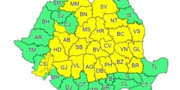 ATENȚIONARE METEOROLOGICĂ:COD GALBEN