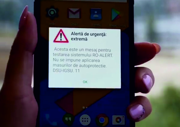 NOI TESTĂRI ALE SISTEMULUI RO-ALERT!