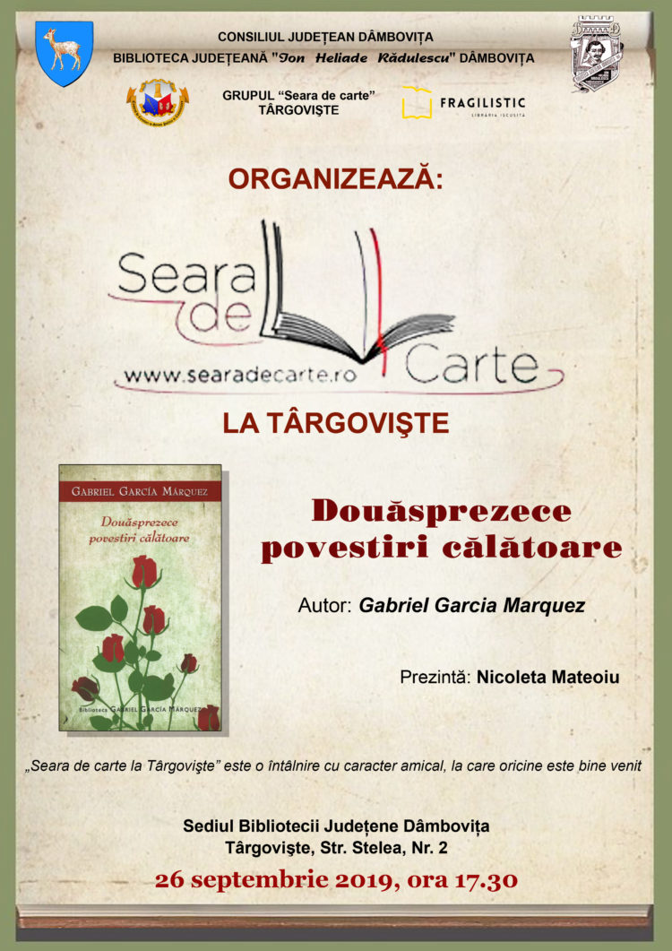 O NOUĂ ÎNTÂLNIRE ” SEARĂ DE CARTE LA TÂRGOVIȘTE”