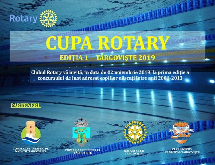 COMPLEXUL TURISTIC DE NATAȚIE DIN TÂRGOVIȘTE VA GĂZDUI, PRIMA EDIȚIE A CUPEI ROTARY LA ÎNOT!