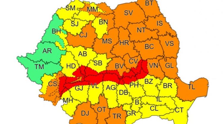 Dâmbovița sub cod galben și cod roșu de vânt!