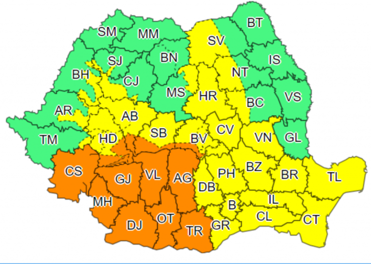 Cod galben de ninsori în Dâmbovița!