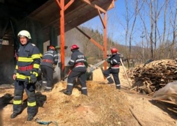Incendiu la o fabrică de peleți din localitatea Vulcana de Sus!