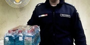 Jandarmii dâmbovițeni sprijiniți cu dezinfectanți pentru mâini și suprafețe!