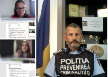 Poliţiştii din cadrul Compartimentului de Analiză şi Prevenire a Criminalităţii discută online cu elevii târgovișteni!