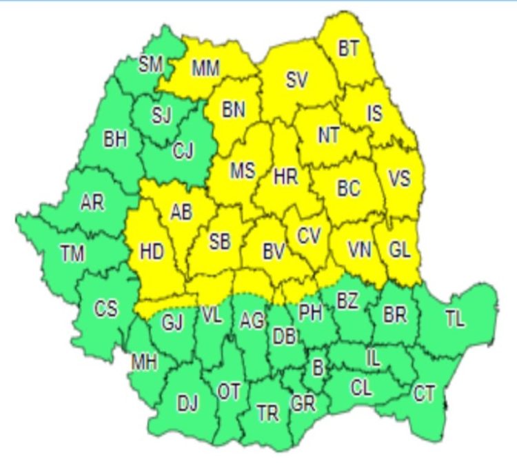 Cod galben de furtună și ploi abundente în Dâmbovița!
