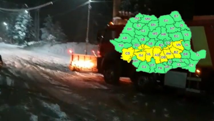 Cod galben de zăpadă și viscol în Dâmbovița!