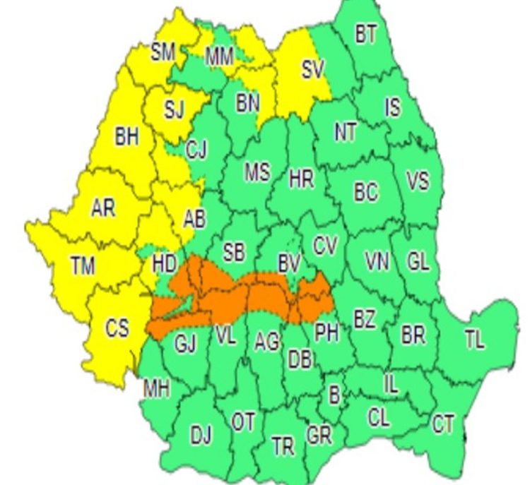 Cod portocaliu de vânt în județul Dâmbovița!