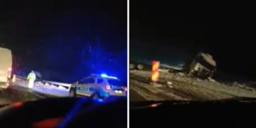 Un camion încărcat cu fier a luat foc pe raza localitătii dâmbovițene Petrești!