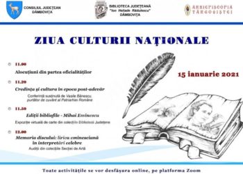 Manifestări organizate de Biblioteca Județeană ” I. H. Rădulescu” cu prilejul Zilei Culturii Naționale!