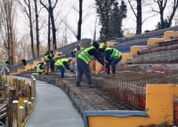 Continuă lucrările la Stadionul “Eugen Popescu” din Târgoviște!