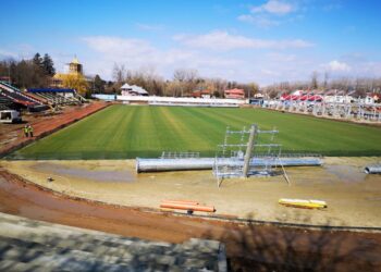Stadiul lucrărilor la stadionul Eugen Popescu!