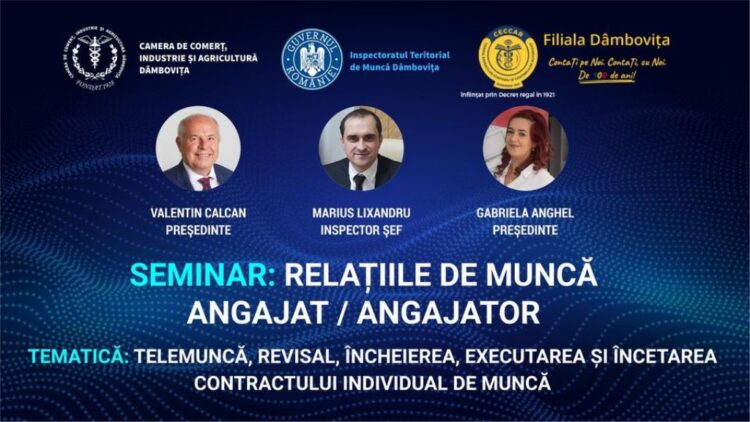 Inspectoratul Teritorial de Muncă organizează seminarul de informare cu privire la „Relațiile de muncă angajat/angajator”!
