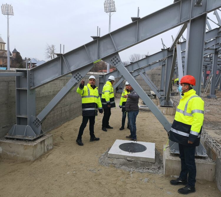 Astăzi, am făcut o nouă vizită pe șantierul de reconstrucție a stadionului „Eugen Popescu”