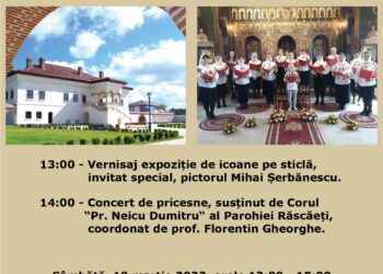 RUGĂCIUNE PENTRU BRÂNCOVENI  CONCERT DE PRICESNE ȘI EXPOZIȚIE DE ICOANE PE STICLĂ