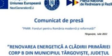 RENOVAREA ENERGETICĂ A CLĂDIRII PRIMĂRIEI CORP B DIN MUNICIPIUL TÂRGOVIȘTE, JUDEȚUL DÂMBOVIȚA