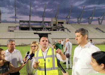 Progrese importante la lucrările de la Stadionul „Eugen Popescu”