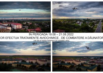ÎN PERIOADA 19.08 – 21.08.2022 SE VOR EFECTUA TRATAMENTE AVIOCHIMICE, DE COMBATERE A DĂUNĂTORILOR