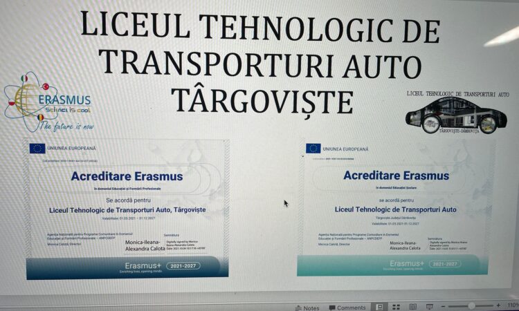 Liceul Tehnologic de Transporturi Auto Târgoviște, partener în Proiectul ERASMUS „Science is cool”