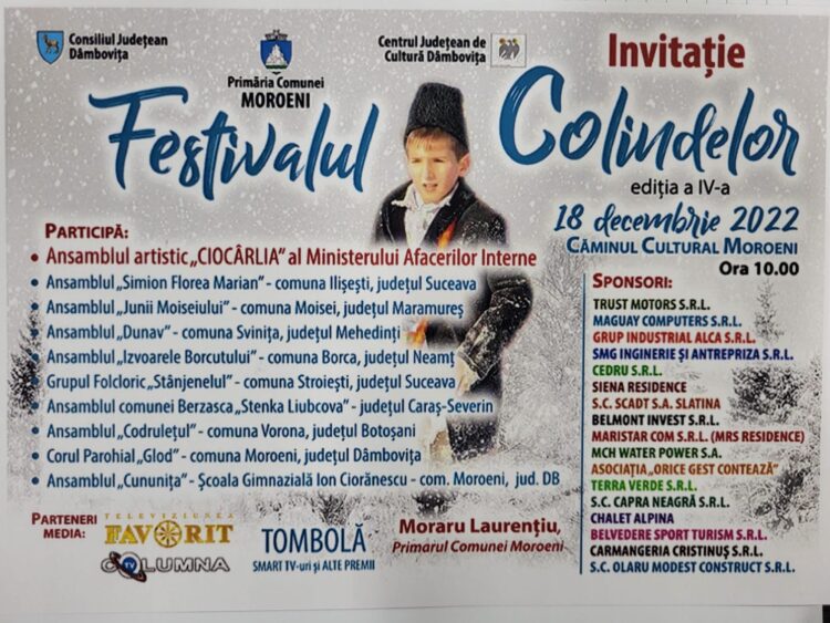 ÎNCEPE FESTIVALUL COLINDELOR LA MOROENI