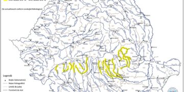 Institutul Național de Hidrologie și Gospodărire a Apelor -COD 🟨 GALBEN valabil în intervalul 10.01.2023 ora 18:00 – 12.01.2023 ora 12:00 pentru râul Dâmboviţa