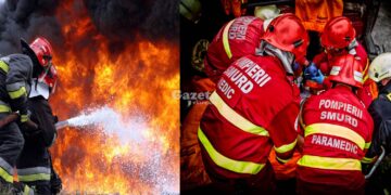 Intervenție în cazul unui incendiu izbucnit la o casă în comuna Bucșani