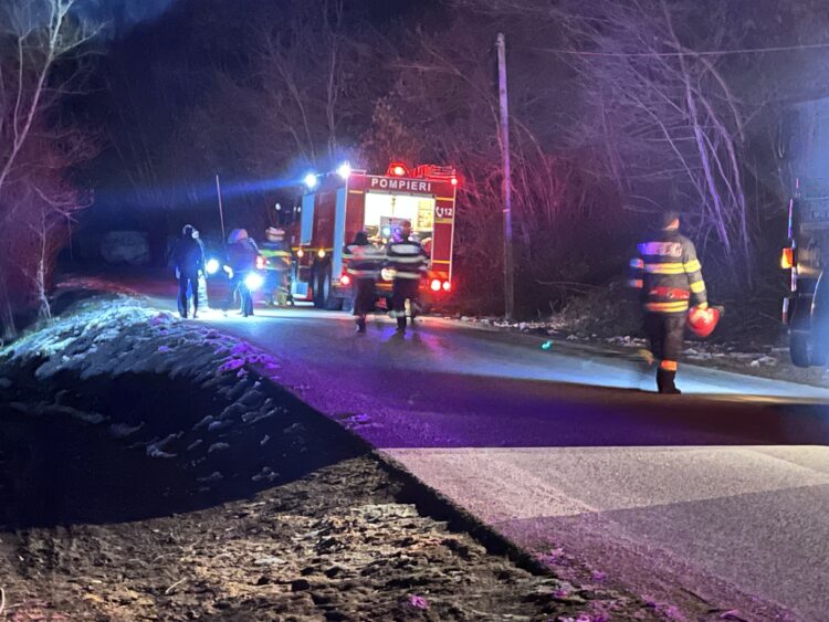 Video- Incendiu pe DJ712B. Pompierii au intervenit cu două autospeciale