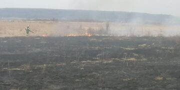 Incendiu de vegetație uscată în comuna Crângurile