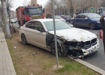 Video- Accident în centrul municipiului Târgoviște, pe bulevardul Mircea cel Bătrân