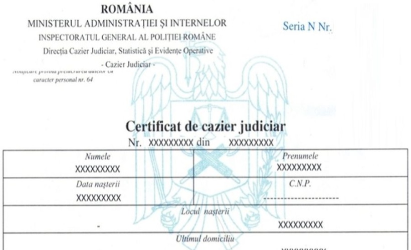 Certificatul de cazier judiciar poate fi obținut online începând de astăzi