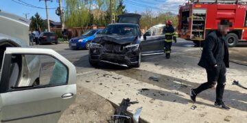 Intervenție în cazul unui accident rutier produs în localitatea Sălcuța