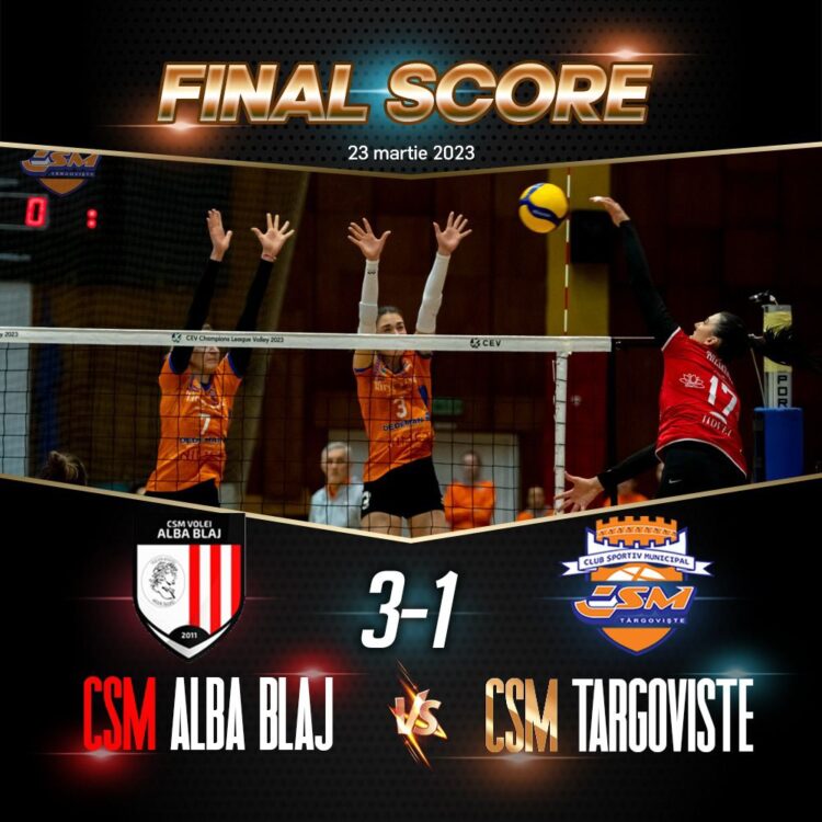 Scorul final dintre CSM Alba Blaj & CSM Târgoviște 3-1