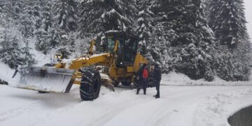 Iarnă în toată regula în zona de munte a județului Dâmbovița