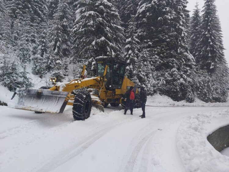 Iarnă în toată regula în zona de munte a județului Dâmbovița