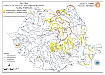 Avertizare hidrologică pe râurile din județ