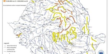 Avertizare hidrologică pe râurile din județ