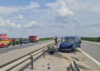 Intervenție în cazul unui eveniment rutier produs pe autostrada A1, Km 72