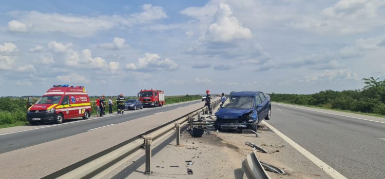 Intervenție în cazul unui eveniment rutier produs pe autostrada A1, Km 72