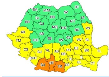 Avertizare meteo -COD GALBEN-19-20 Iulie