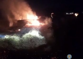 VIDEO – Intervenție în cazul unui incendiu de vegetație uscată în localitatea Ghergani