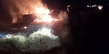 VIDEO – Intervenție în cazul unui incendiu de vegetație uscată în localitatea Ghergani