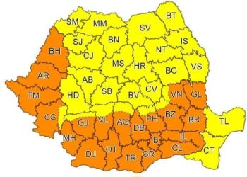 Avertizare meteo -COD PORTOCALIU-valabilă pentru județul Dâmbovița