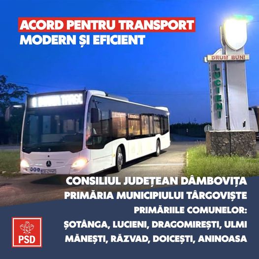 Transport la standarde europene în toată zona periurbană din jurul Municipiului Târgoviște