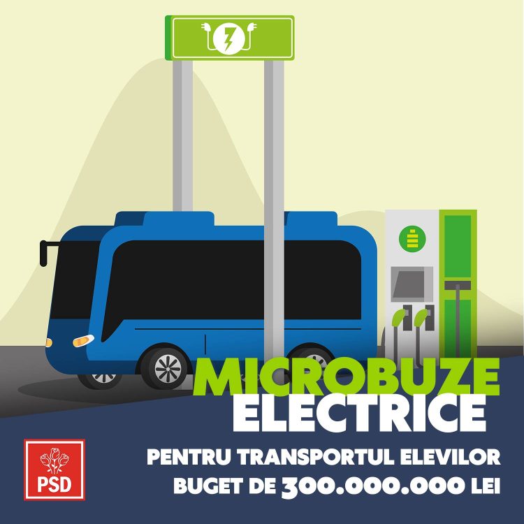 Președintele Administrației Fondului pentru Mediu, social-democratul Laurențiu Neculaescu, anunță lansarea programului MICROBUZE ELECTRICE PENTRU TRANSPORTUL ELEVILOR