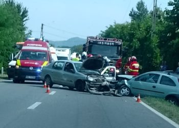 Intervenție în cazul unui accident rutier produs în comuna Brănești, sat Priboiu, DN 71