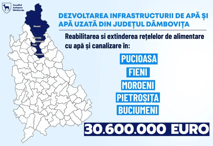 Vești bune pentru localitățile Pucioasa, Fieni, Moroeni, Pietroșița și Buciumeni!