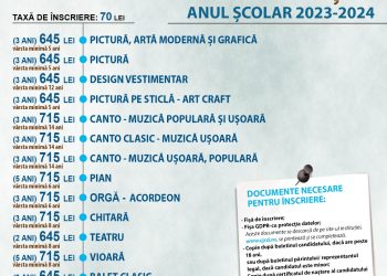 Începând de astăzi, 4 septembrie 2023, debutează înscrierile la Școala Populară de Arte „Octav Enigărescu” din cadrul Centrului Județean de Cultură Dâmbovița