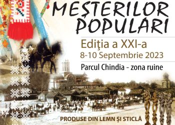 În cadrul amplelor manifestări ce fac parte din sărbătoarea „Zilele Cetății”, în perioada 8-10 septembrie 2023, Parcul Chindia din Târgoviște va găzdui cea de-a XXI-a ediție a Târgului Meșterilor Populari