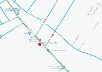 Lucrări ample pe strada „Calea București”, inclusiv în sensul giratoriu situat la intersecția cu str. „Petru Cercel”