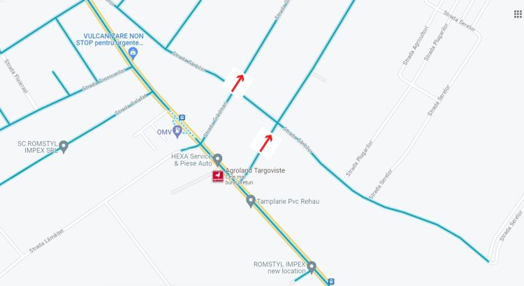Lucrări ample pe str. „Calea București”, inclusiv în sensul giratoriu situat la intersecția  cu str. „Petru Cercel”